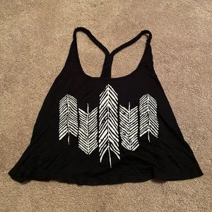 Black & White Feather Tank Top